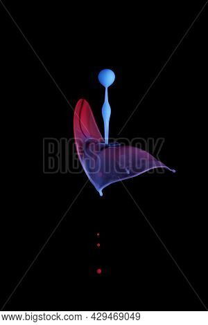 A Purple Blue Pink And Red Splash On A Black Background To Layer, Composite And Blend With Your Own 