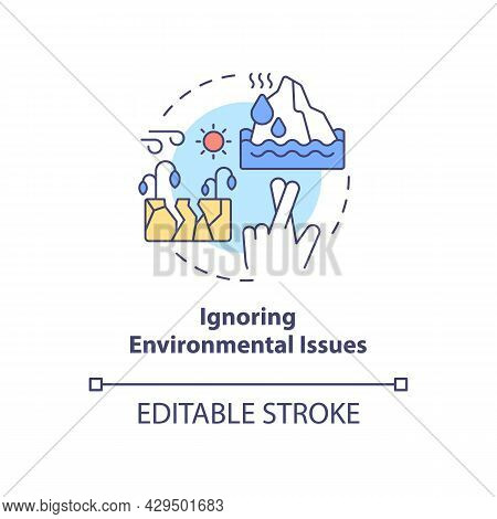 Ignoring Environmental Issues Concept Icon. Earlier Plants Flowering And Declines In Arctic Sea Ice 