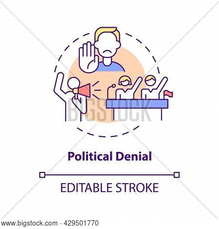 Political Denial Concept Icon. Ethical Responsibility. Green Development. Climate Change Deniers Arg