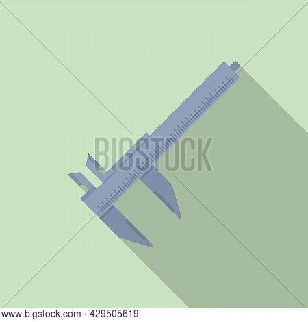 Vernier Caliper Icon Flat Vector. Dial Calliper. Micrometer Tool