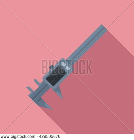 Digital Caliper Icon Flat Vector. Calliper Vernier. Micrometer Instrument