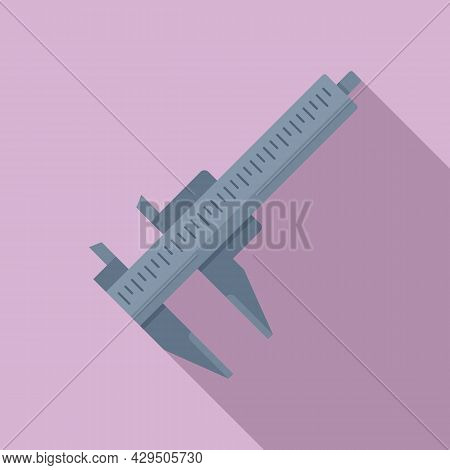 Caliper Tool Icon Flat Vector. Dial Calliper. Micrometer Scale