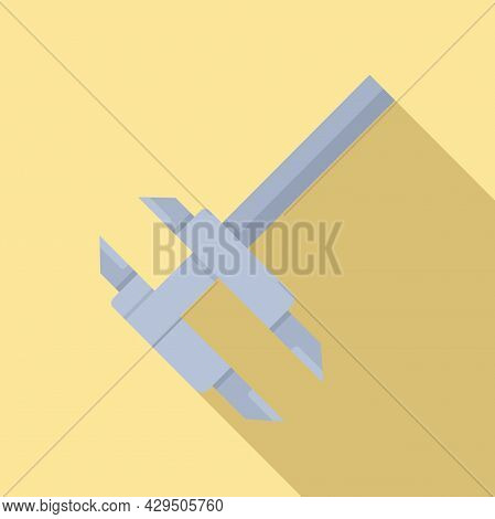 Caliper Measure Icon Flat Vector. Calliper Height. Micrometer Tool