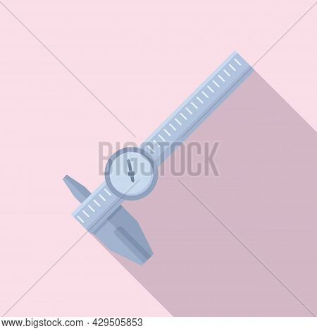 Caliper Height Icon Flat Vector. Gauge Calliper. Micrometer Tool