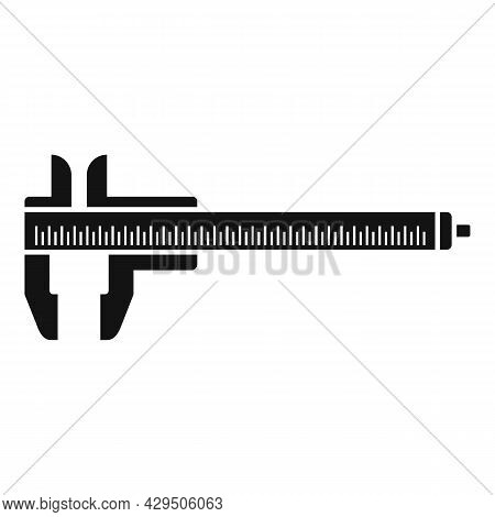 Dial Caliper Icon Simple Vector. Calliper Tool. Micrometer Scale