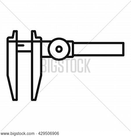 Slide Caliper Icon Outline Vector. Vernier Micrometer. Calliper Tool