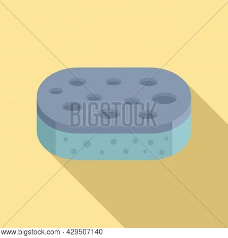 Sponge Icon Flat Vector. Clean Wash. Shower Bath Scrub