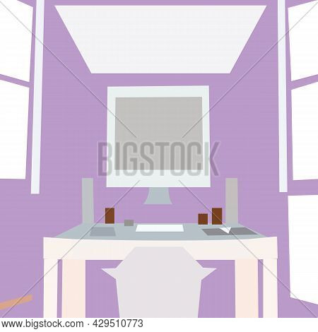 The Interior Of The Room For Working With A Computer.