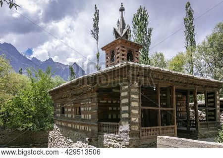 Tibetian Style Wooden Mosque In Baltistan Region Northern Pakistan.