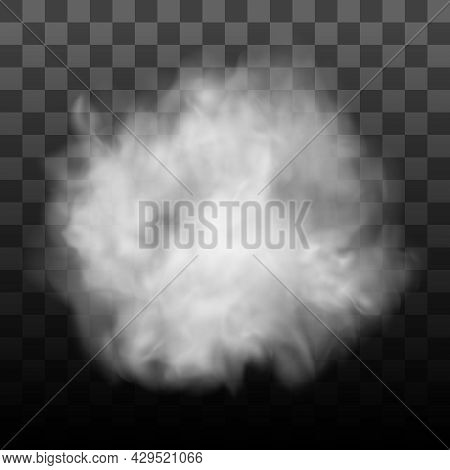 Fog Or Smoke Isolated Transparent Special Effect. White Vector Cloudiness, Mist Or Smog Background. 