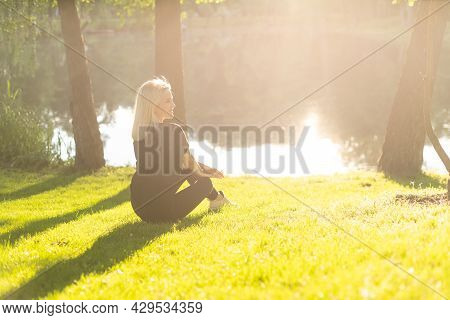 One Person Enjoying The View From Park
