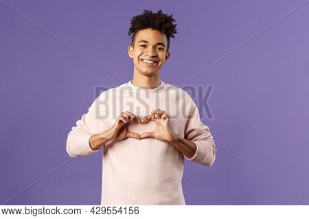 Portrait Of Young Happy, Romantic Lovely Boyfriend Express His Love And Sympathy To Dearest Person, 