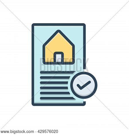 Color Illustration Icon For Preapproved Check Box Approved Correct House Loan