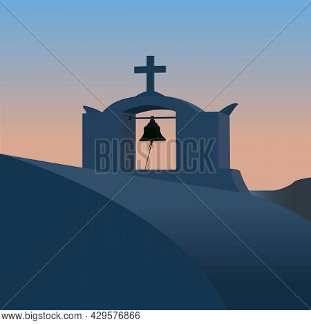 The Architectural Building Of The Chapel In The Evening Twilight