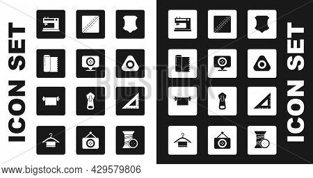 Set Leather, Location Tailor Shop, Textile Fabric Roll, Sewing Machine, Chalk, Pattern, Triangular R