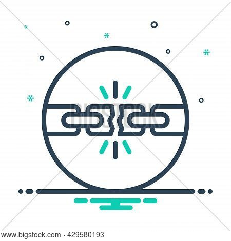 Mix Icon For Weak Chain Link Disconnect Feeble Defect Unsafe Break