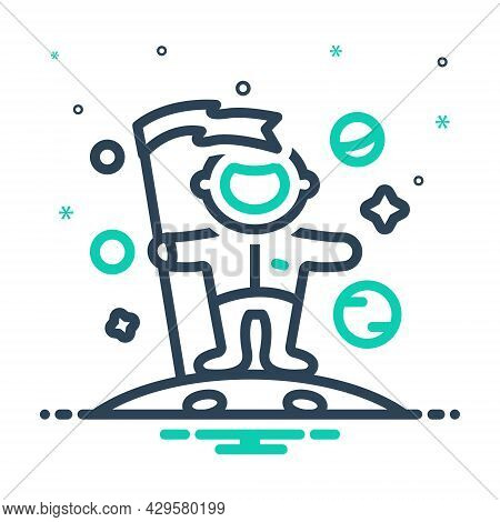 Mix Icon For Accomplish Fulfill Achieve Succeed-in Consummate Finished Ended Full-fledged Win Flag