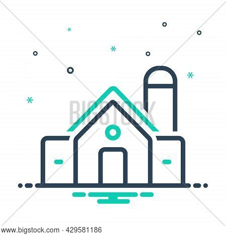 Mix Icon For Barn Storehouse Grainery Stackyard Farm Agriculture Building Farming Grunge Farmland