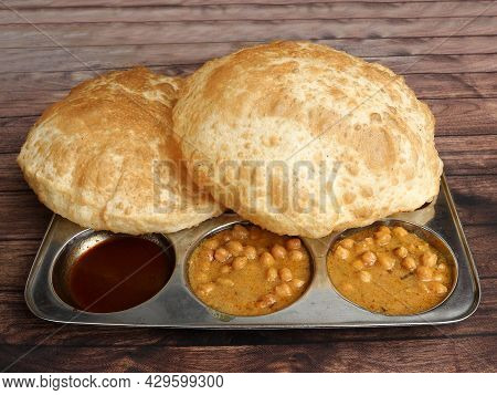 Chole Bhature, Spicy Chick Peas Curry Also Known As Chole Or Channa Masala Is Traditional North Indi