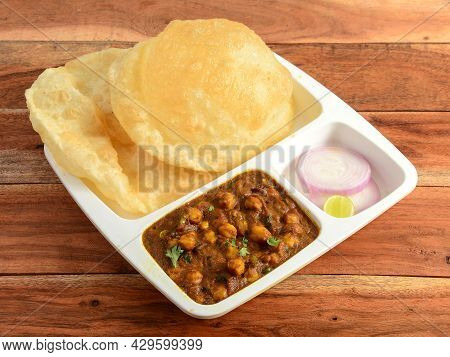 Chole Bhature, Spicy Chick Peas Curry Also Known As Chole Or Channa Masala Is Traditional North Indi