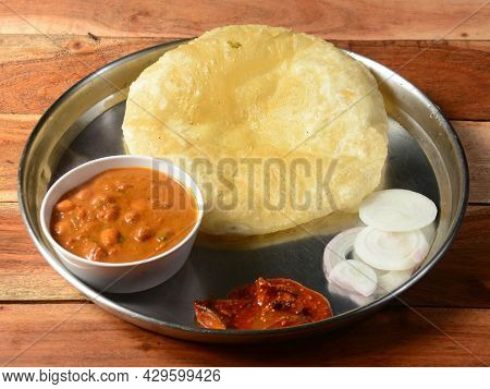 Chole Bhature, Spicy Chick Peas Curry Also Known As Chole Or Channa Masala Is Traditional North Indi