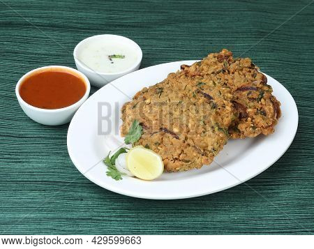 Tea Time Snack, Dal Vada Or Parippu Vada Or Paruppu Vadai , Deep Fried Snacks Savory Food From South