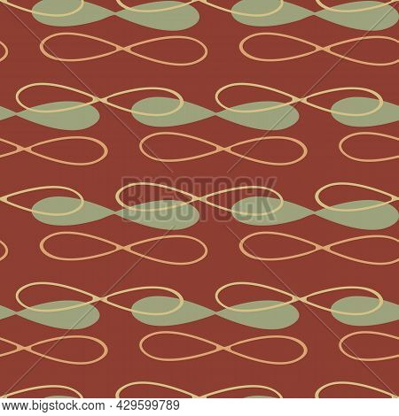 Infinity Symbol Sign Vector Seamless Pattern Background. Geometric Backdrop With Horizontal Scribble