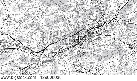 Urban Vector City Map Of St Gallen, Switzerland, Europe