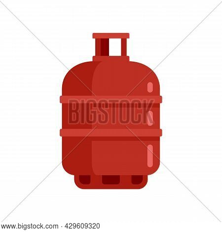 Gas Cylinder Butane Icon. Flat Illustration Of Gas Cylinder Butane Vector Icon Isolated On White Bac