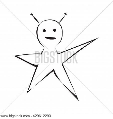 Extraterrestrial Alien Face Or Head Symbol Line Art Vector Icon For Apps And Websites Isolated On A 