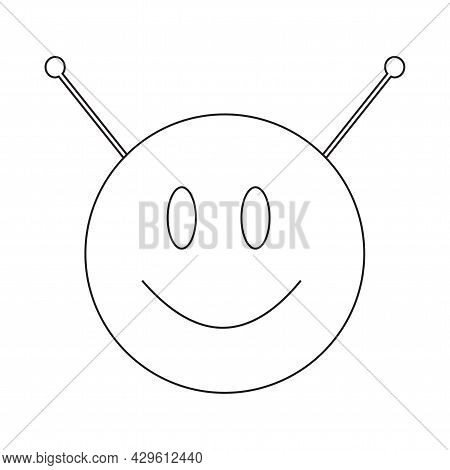 Extraterrestrial Alien Face Or Head Symbol Line Art Vector Icon For Apps And Websites Isolated On A 