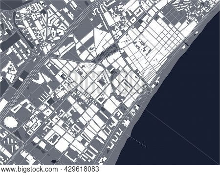 Map Of The City Of Badalona, Spain