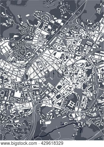 Map Of The City Of Oviedo, Spain