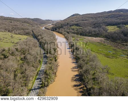 Aerial View Of Ropotamo River At Arkutino Region, Burgas Region, Bulgaria