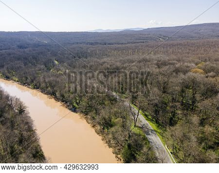 Aerial View Of Ropotamo River At Arkutino Region, Burgas Region, Bulgaria