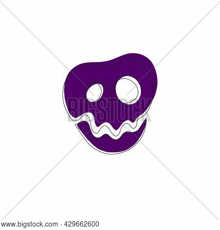 Isolated Vector Skull, Happy Halloween. Cartoon Flat Illustrations.