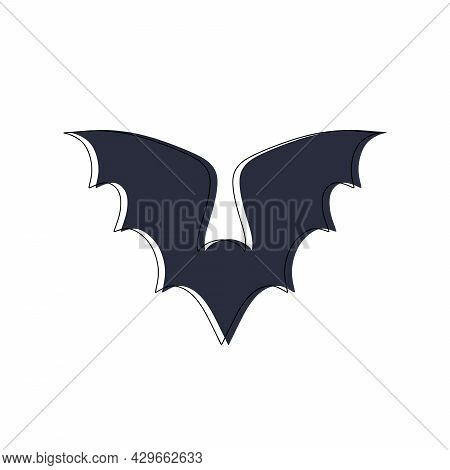 Isolated Vector Bat, Happy Halloween. Cartoon Flat Illustrations.