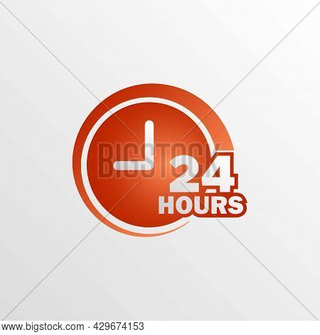 24 Hours A Day Service Icon Symbol Vector Eps 10