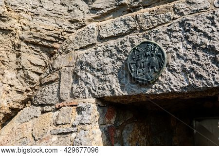 Koneprusy, Czech Republic, 24 July 2021: Natural Dripstone Rock Formations With Stone Decoration In 