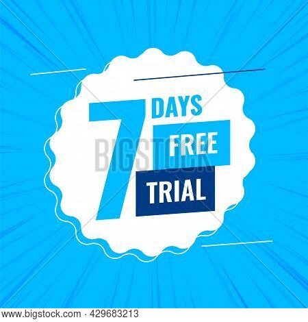 7 Days Or A Week Free Trial Background Design Vector Illustration