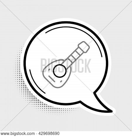 Line Musical Instrument Lute Icon Isolated On Grey Background. Arabic, Oriental, Greek Music Instrum
