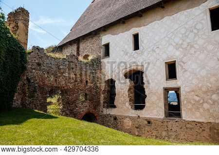 Town Zebrak In Central Bohemia, Czech Republic, 24 July 2021: Medieval Royal Gothic Castle Tocnik, G