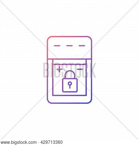 Non-replaceable Battery Gradient Linear Vector Manual Label Icon. Non-removable Unit. Thin Line Colo