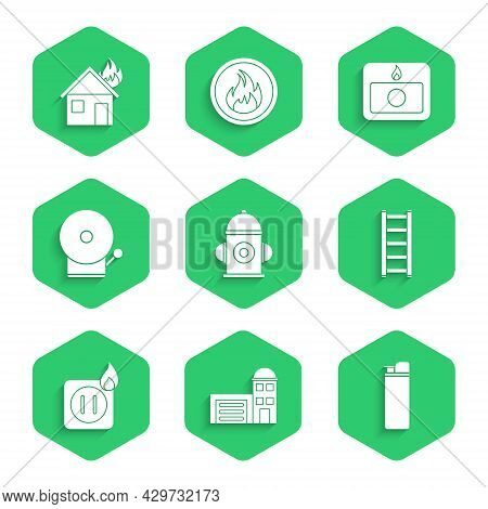 Set Fire Hydrant, Building Of Fire Station, Lighter, Escape, Electric Wiring Socket, Ringing Alarm B