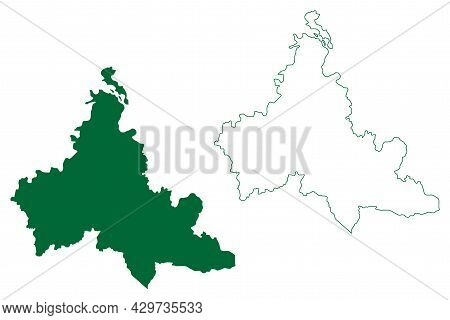 Kushinagar District (uttar Pradesh State, Republic Of India) Map Vector Illustration, Scribble Sketc