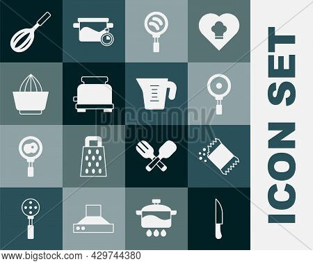 Set Knife, Packet Of Pepper, Frying Pan, Toaster, Citrus Fruit Juicer, Kitchen Whisk And Measuring C