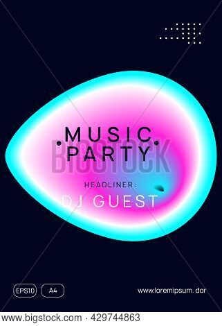 Techno Flyer. Sound And Concert Layout. Wavy Glitch For Presenta