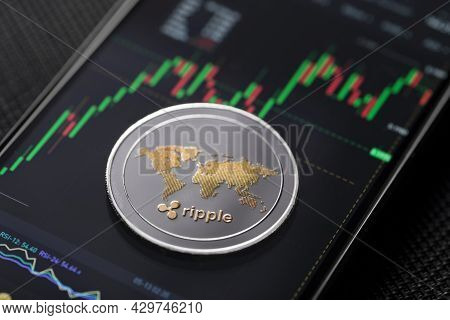 Xrp Ripple Altcoin Trading On Smartphone Close Up