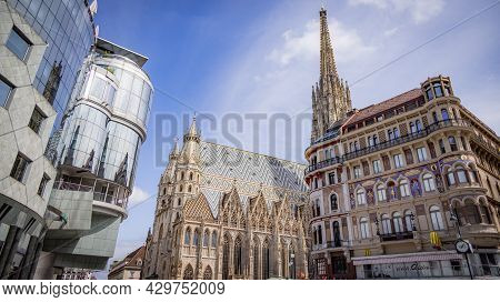 Cathedral St Stephan In Vienna Called Stephansdom In The City Center - Vienna, Austria - August 1, 2