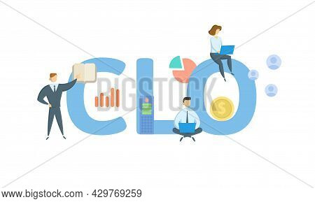 Clo, Chief Legal Officer. Concept With Keyword, People And Icons. Flat Vector Illustration. Isolated